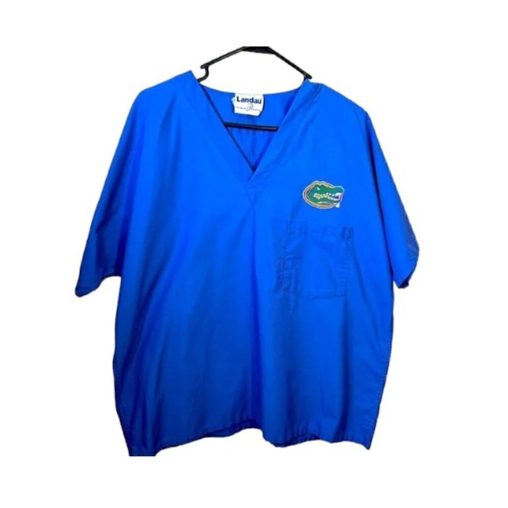 Landau Size Large Blue Gators Scrub Top Size Large